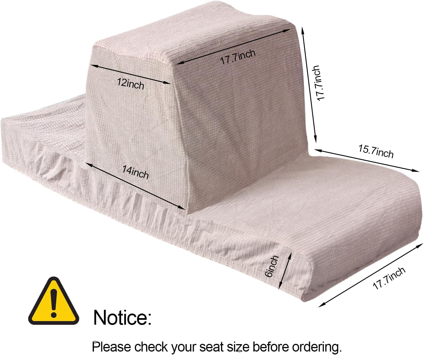 Back to Back Boat Seat Covers，Replacement Boat Lounge Seat Covers, Microfiber Soft Stretchable Fabric Covers for Protector Boat Seats (Khaki, 2 Sets)