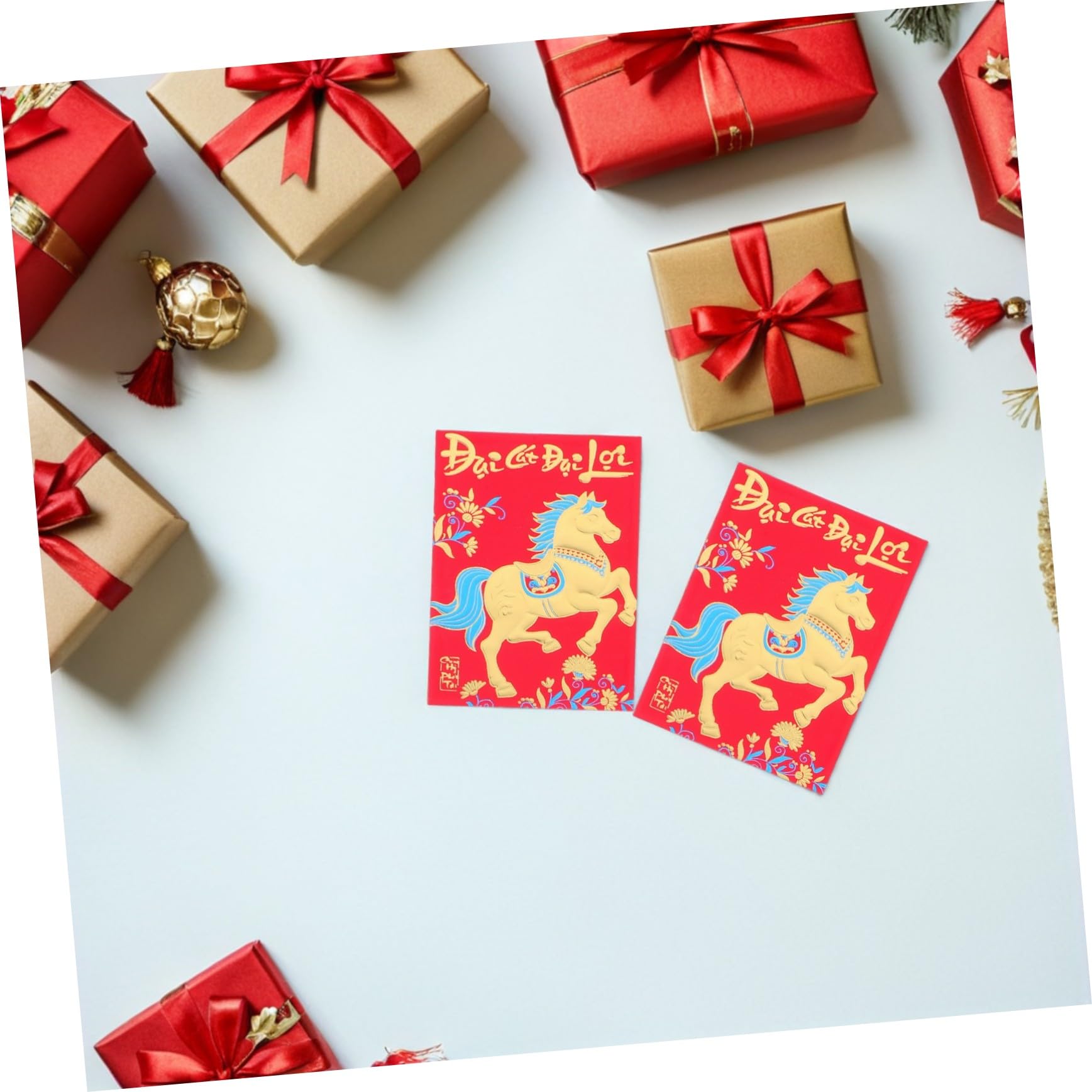 DOITOOL 360piezas Sobres Rojos Año del Caballo Sobres Rojos Chinos Hong Bao para Celebraciones Vietnamitas y Ocasiones Festivas