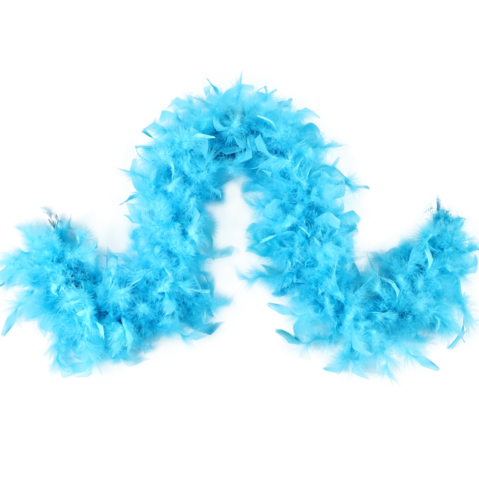 MAOFENG Chandelle Turkey Feather Boa 1.64 Yards 30g for Halloween Dancing Wedding Party DIY Craft Costume Decoration Feather Boa,Aqua Blue