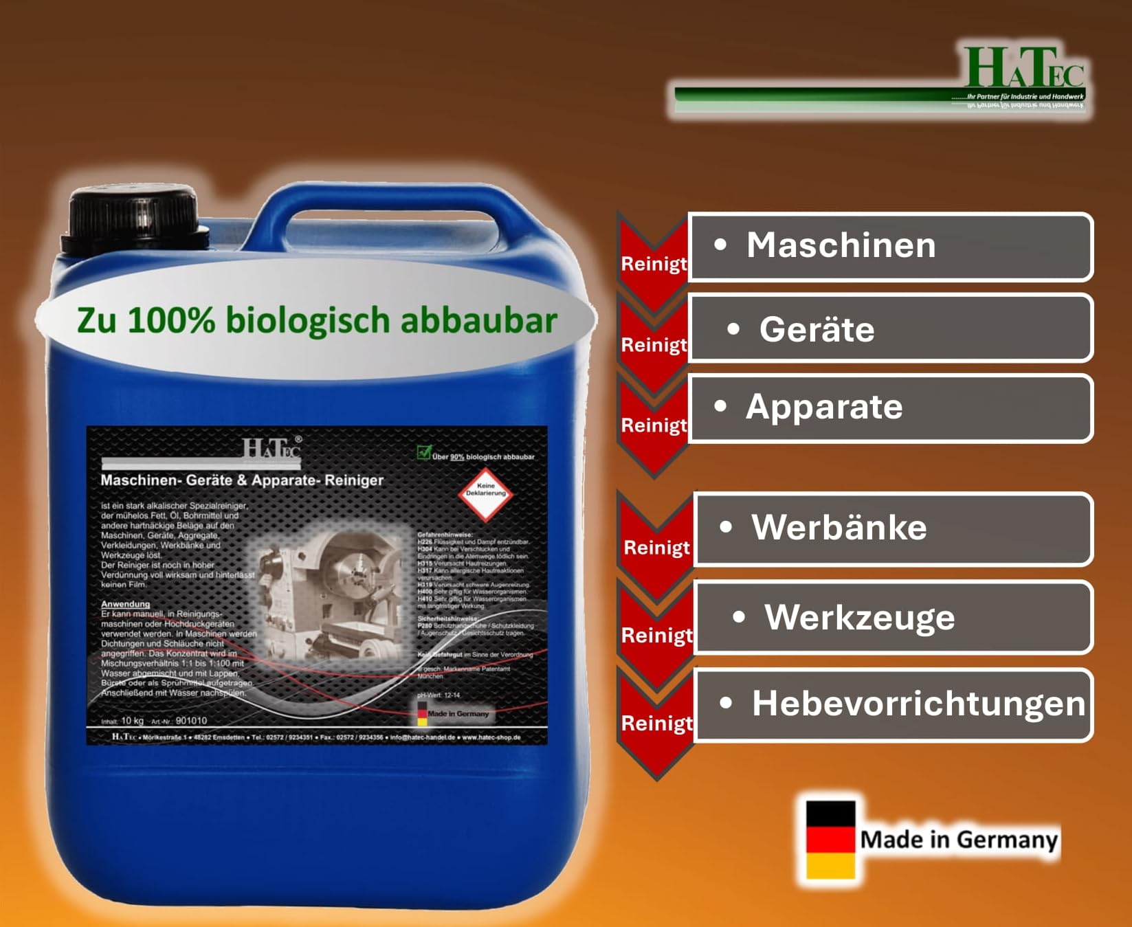 Maschinen- Geräte & Aggregate-Reiniger 10-kg, für Maschinen, Geräte und Aggregate, über 90% biologisch abbaubar.