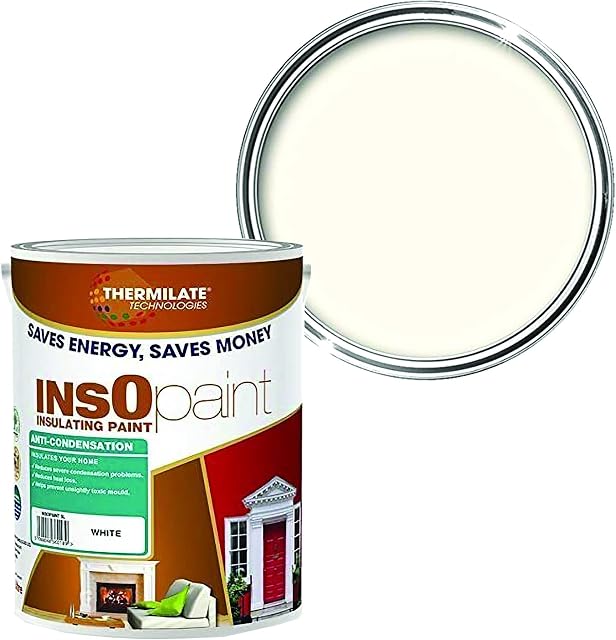 InsOpaint Advance Energy Saving Paint Keep Room Warm | 5L In 24 Colours | Tough Acrylic Emulsion Wall & Ceiling Paint | Also Good for Kitchen & Bathroom | Anti Condensation & Mould(White