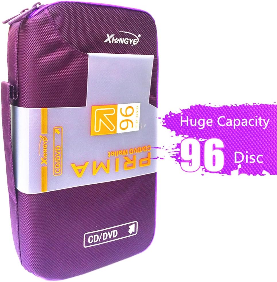 96 CD/DVD CD Case Binder Portable Huge Capacity Disc Container Purple