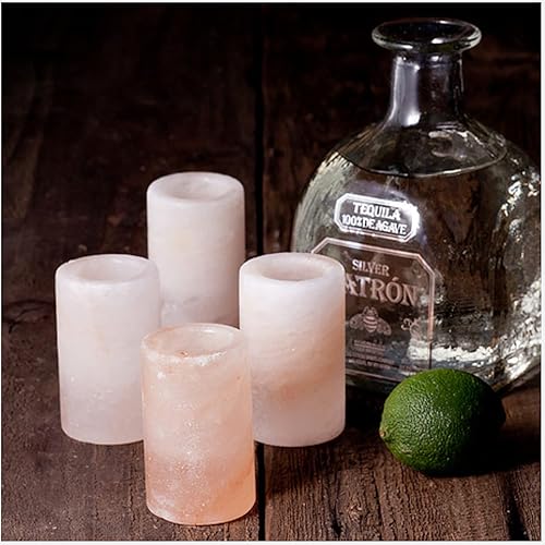 Miniatura 2 de Outset Chillware - Vasos de chupito de sal del Himalaya, juego de 4, vasos de chupito de 1 onza