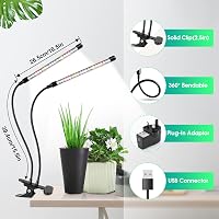 Wolezek LED Növénylámpa - Teljes Spektrumú, 6000K, 5 Fényerőszint, Időzítő Funkcióval, Beltéri Növényekhez, 40 LED, Érintésvezérelt 6