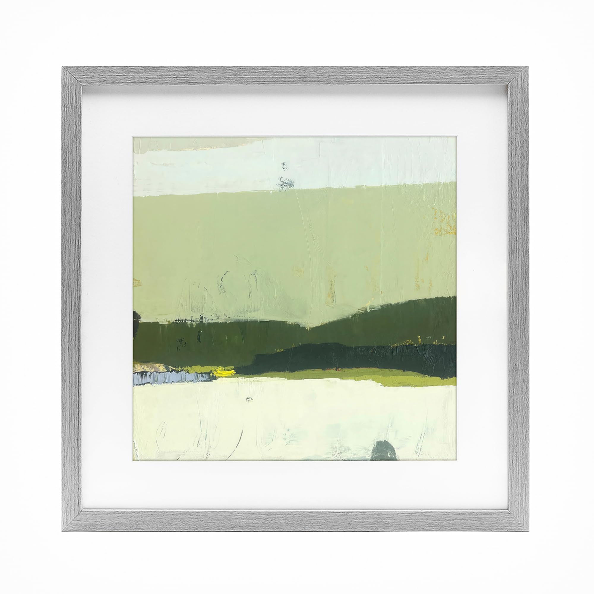 Stupell Industries 'Bloom Serene Layered Landscape', Framed Print Under Glass, Gray, 13 x 13 Inches, Easy to Hang and Sturdy, Made in USA, by Julia Foug