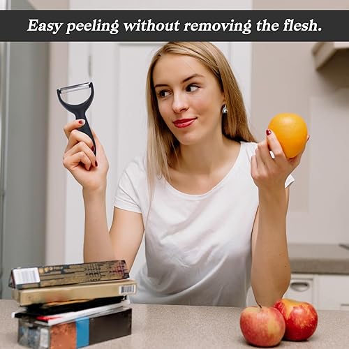 Miniatura 3 de Juego de 2 peladores en Y, peladores de acero inoxidable para cocina, pelador en Y 2 en 1 para verduras y frutas, pelador de buen agarre con hoja