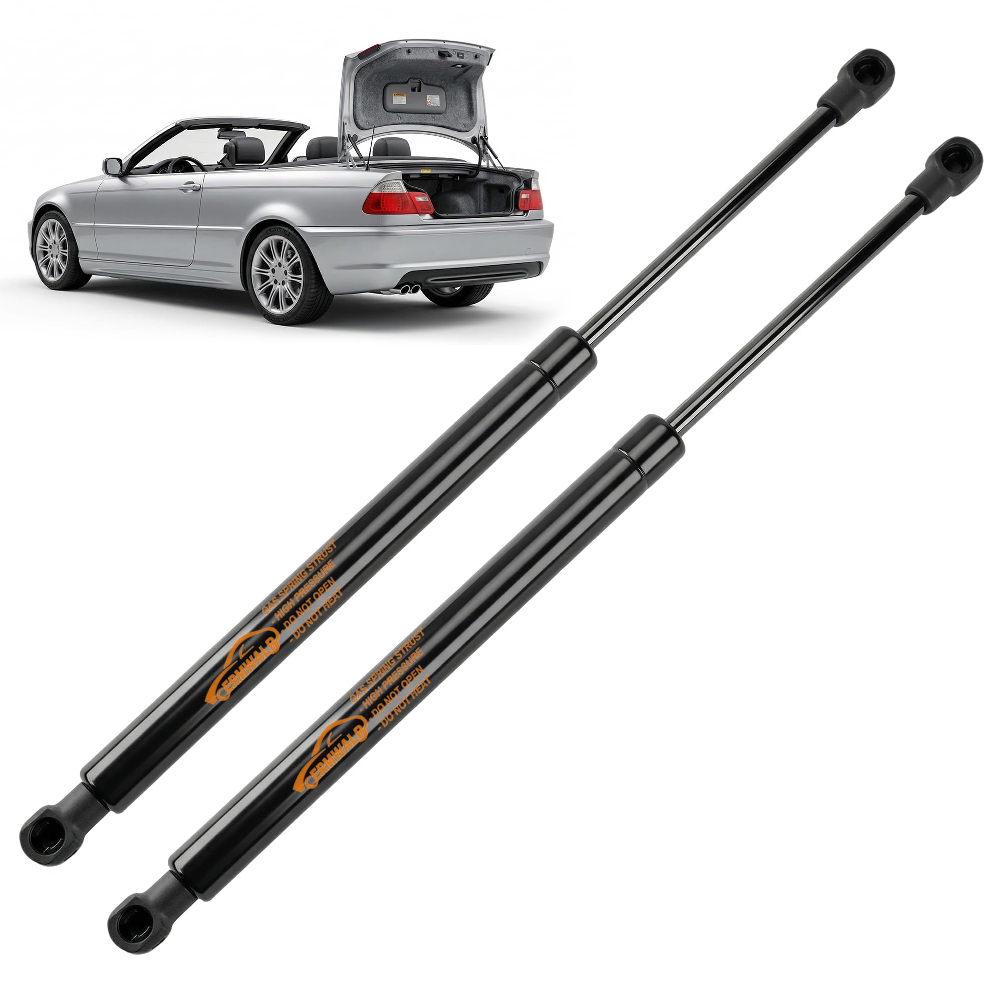 2X Verin Hydraulique pour BMW 3er E46 318 320 323 325 330 M3 Cabriolet 2000-2007 Amortisseur Arriere Noir Ressort à Gaz Hayon Remplacement #8227895 20927587