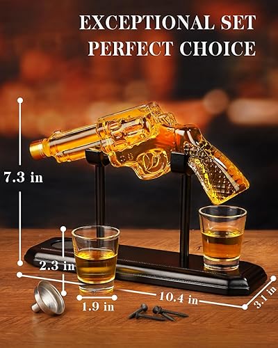 Miniatura 24 de Regalos para hombres, papá, regalo único de Navidad, aniversario, cumpleaños, para él, marido, juego de decantador de whisky de 9 onzas con vasos