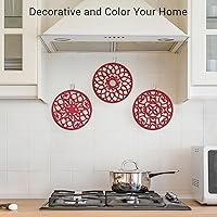 Vista 5 de SMARTAKE Juego de 6 salvamanteles de silicona, salvamanteles tallados multiusos, tapetes de cocina aislados, antideslizantes y duraderos, tapete