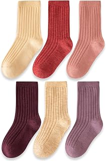 Kids Wool Hiking Socks Toddler Warm Thermal Crew Boot Socks 6 Pack