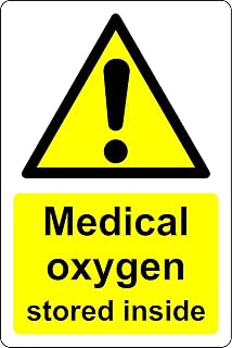 Medical oxygen stored inside Safety sign - Self adhesive sticker (200mm x 150mm)