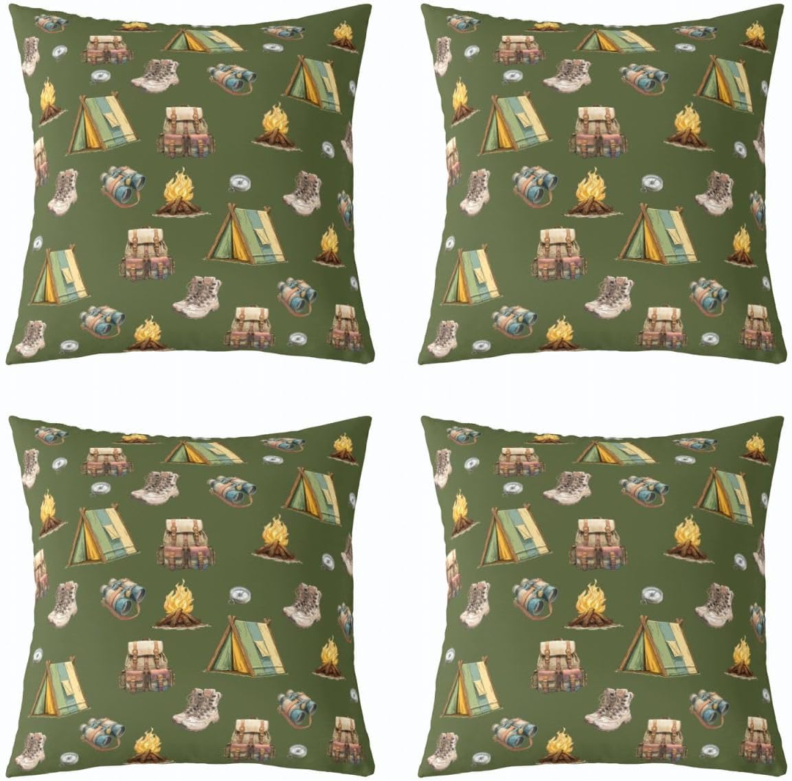Erosebridal Vintage Camp Throw Pillow Covers 18x18 Camping Accessories Wild Adventure Pillow Cover Camping Lovers Gifts Cushion Cover RV Camper Cabin Room Decor Pillowcases for Couch Sofa image 4