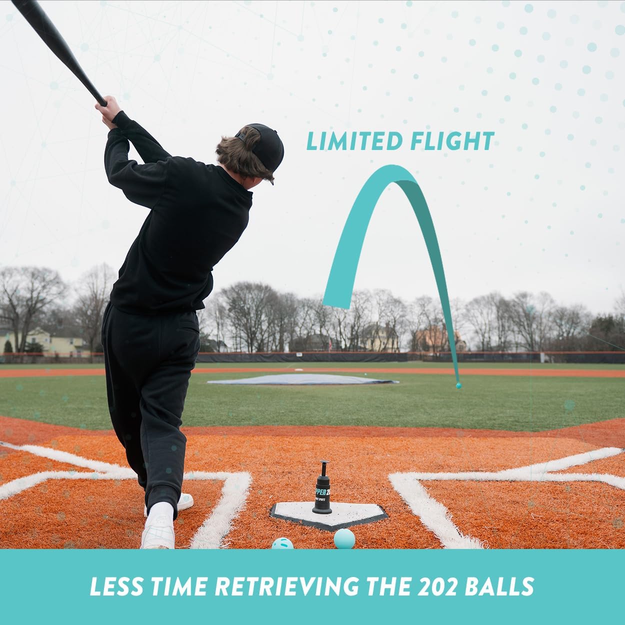 Black Baseball Training Tee Popper 202, Hitting Tee for Perfect Swings, Batting Machine (Not for Real Baseballs 202 Popper Balls Not Included)