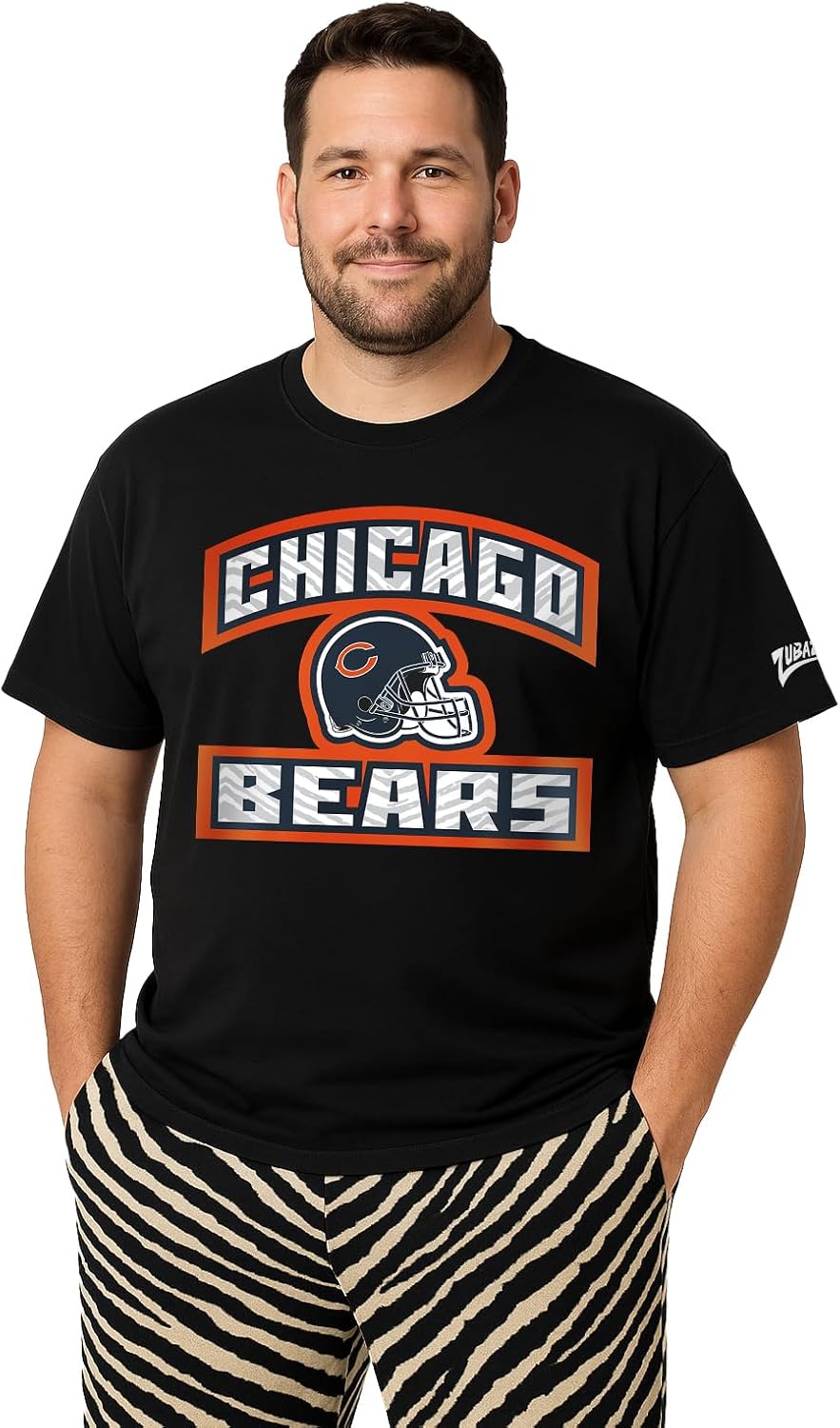 Zubaz NFL Teams Men's Short Sleeve Vibrant Team Colors Graphic T-Shirt (Small - 5XL)