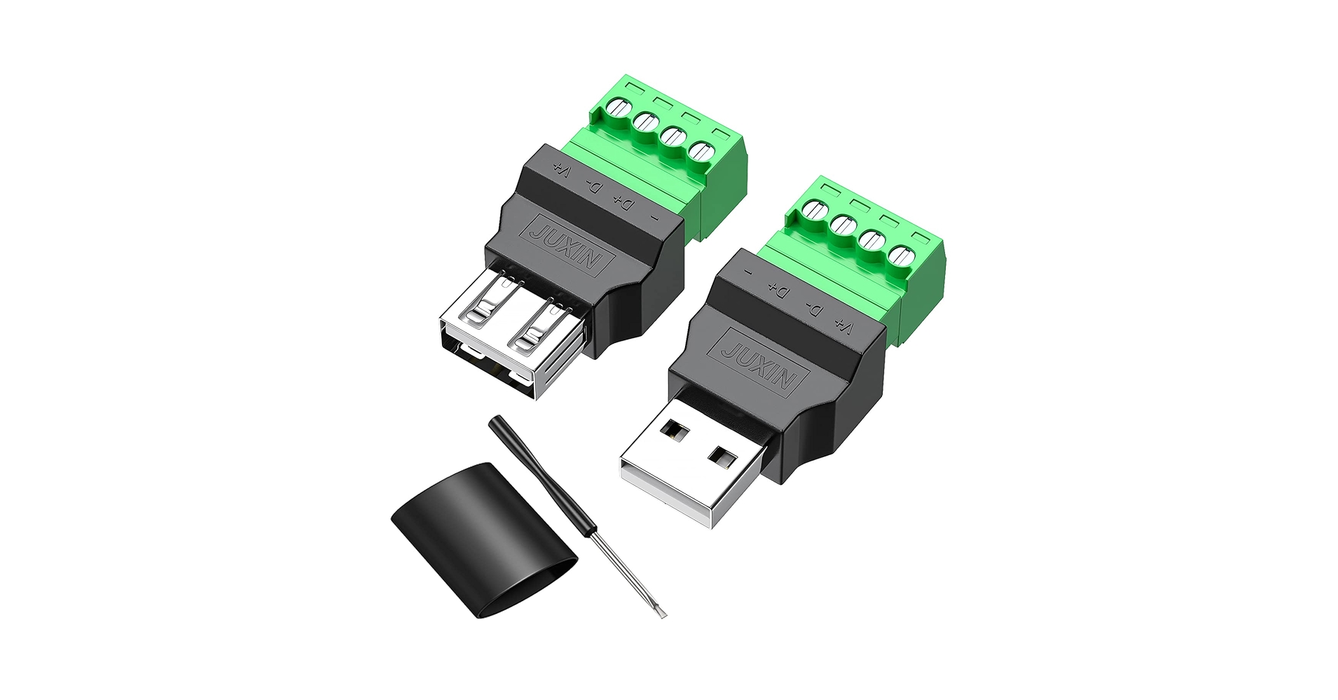 MH USB Connector, USB 2.0 Type A USB Turn Terminal, Avoid Welding Plugs Adapter Connector Jack 4 Pin 4 Pin Screw Terminal Plug I.40263988
