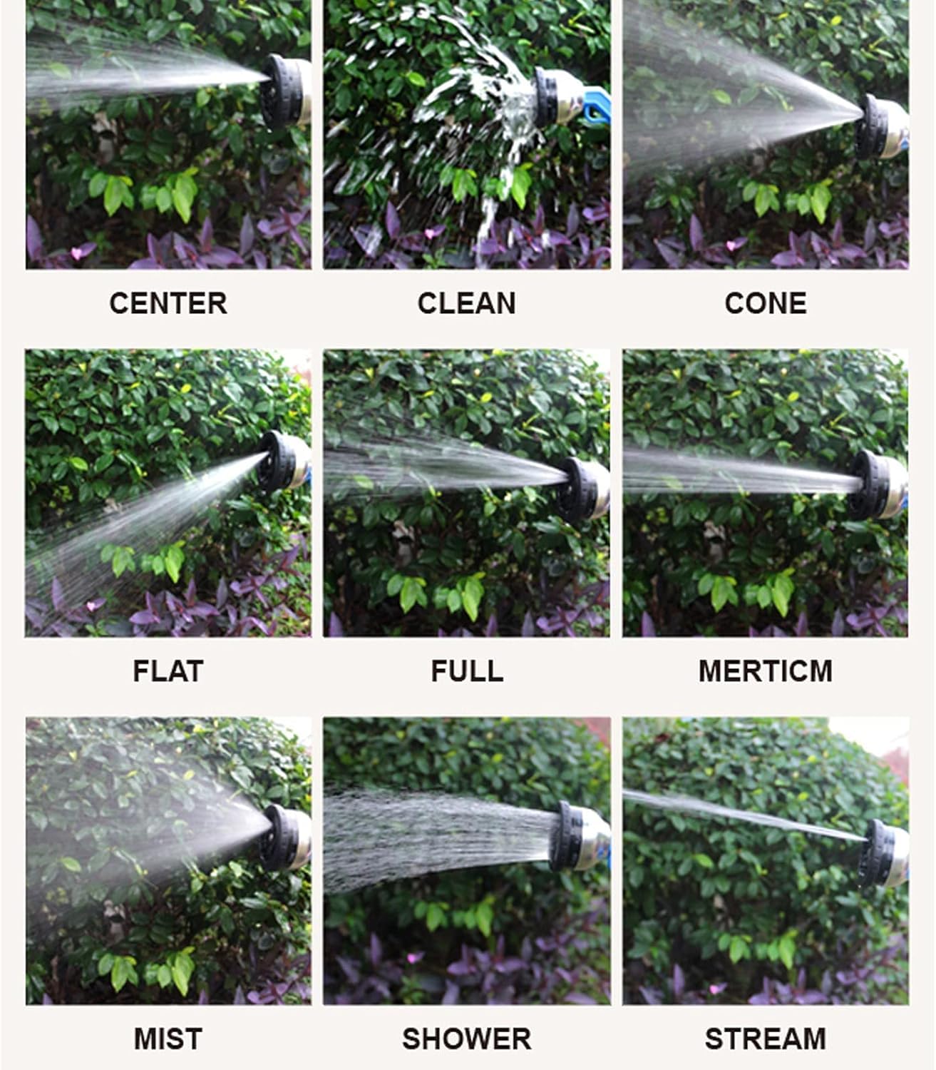 Bacchetta per irrigazione da giardino, spruzzatore regolabile ad alta pressione con 9 impostazioni per irrigazione efficiente delle piante, lavaggio auto e doccia per animali domestici