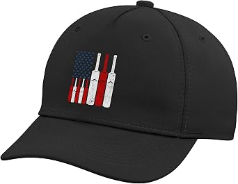 Cricket Bats American Flag Adjustable Baseball Hat