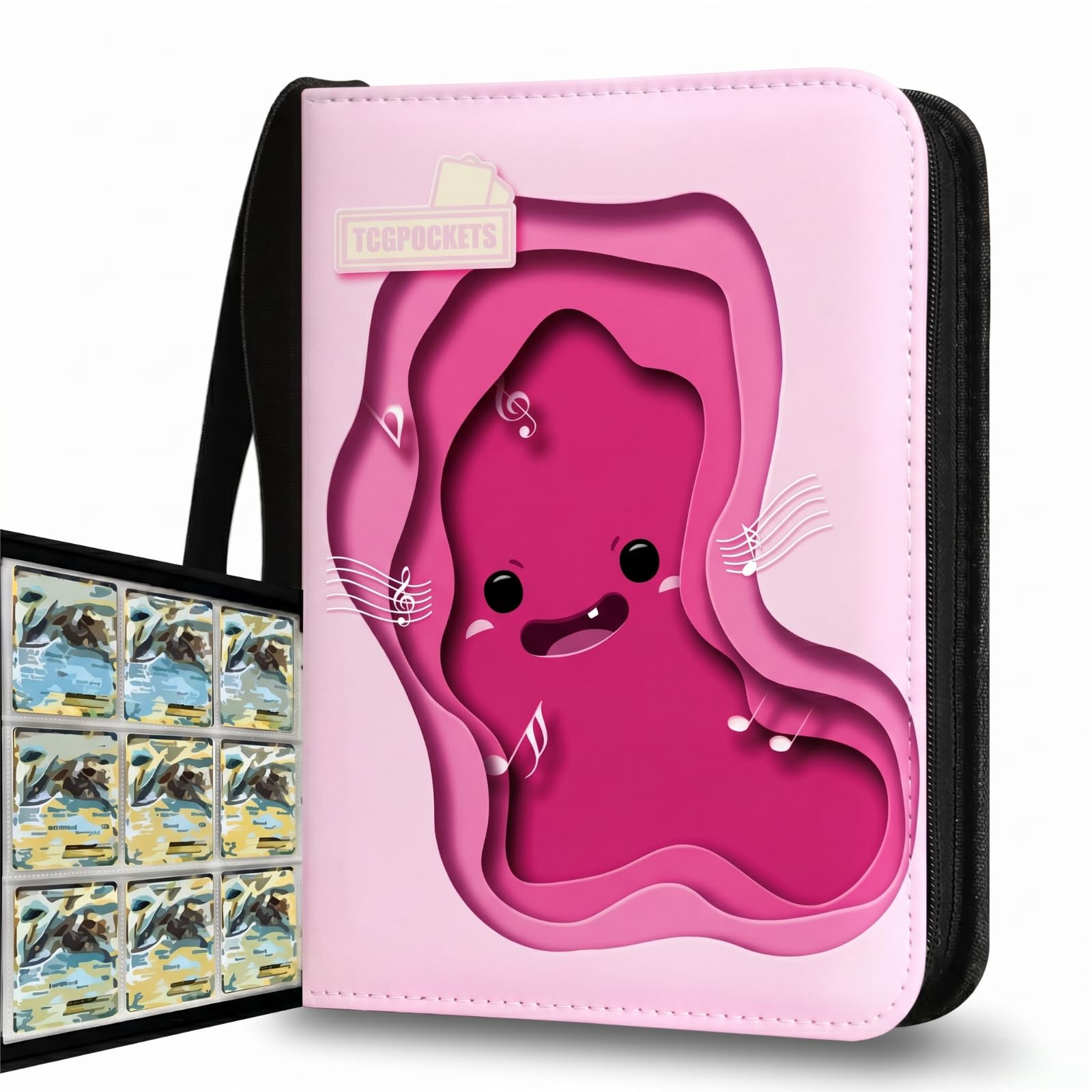 TCGPOCKETS Card Binder 720 Pockets, 9-Pocket Trading Card Binder with 40 Sleeves, Zipper Card Holder Album for TCG, MTG, Baseball, Football and Sports Cards, Pink
