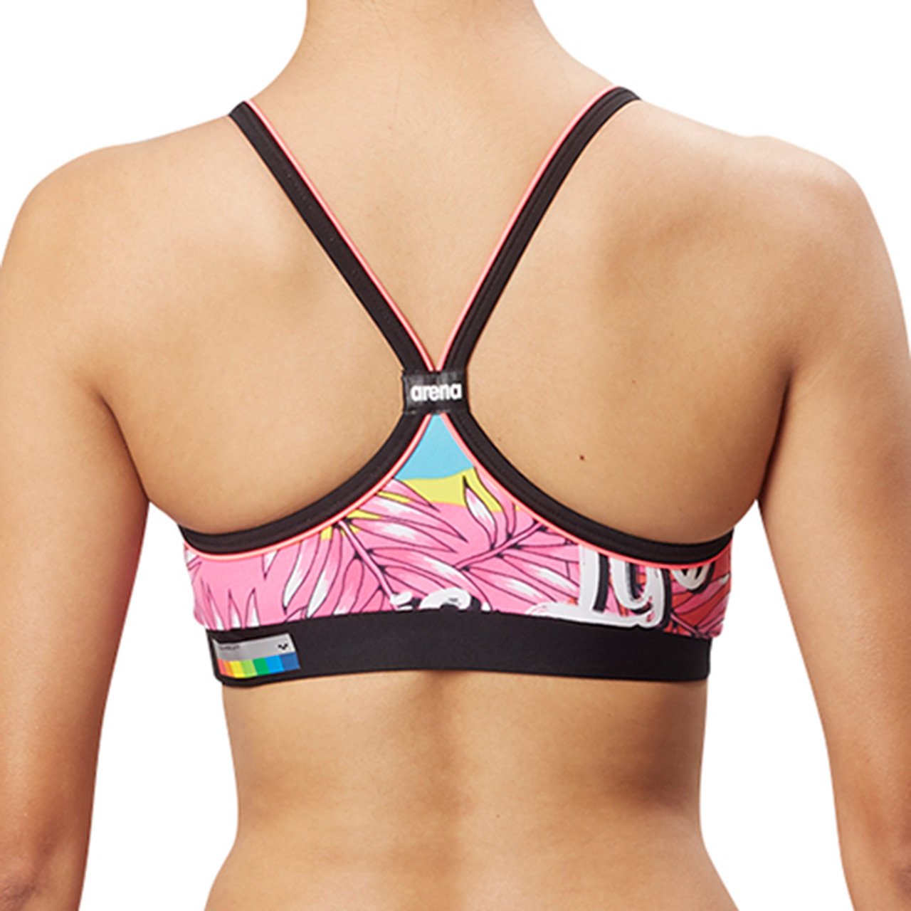 新品タグ付き　arena スポーツ用水着 ブラック ピンク　S 競泳水着 レディース 練習用 arena アリーナ Sサイズ SAR4100W