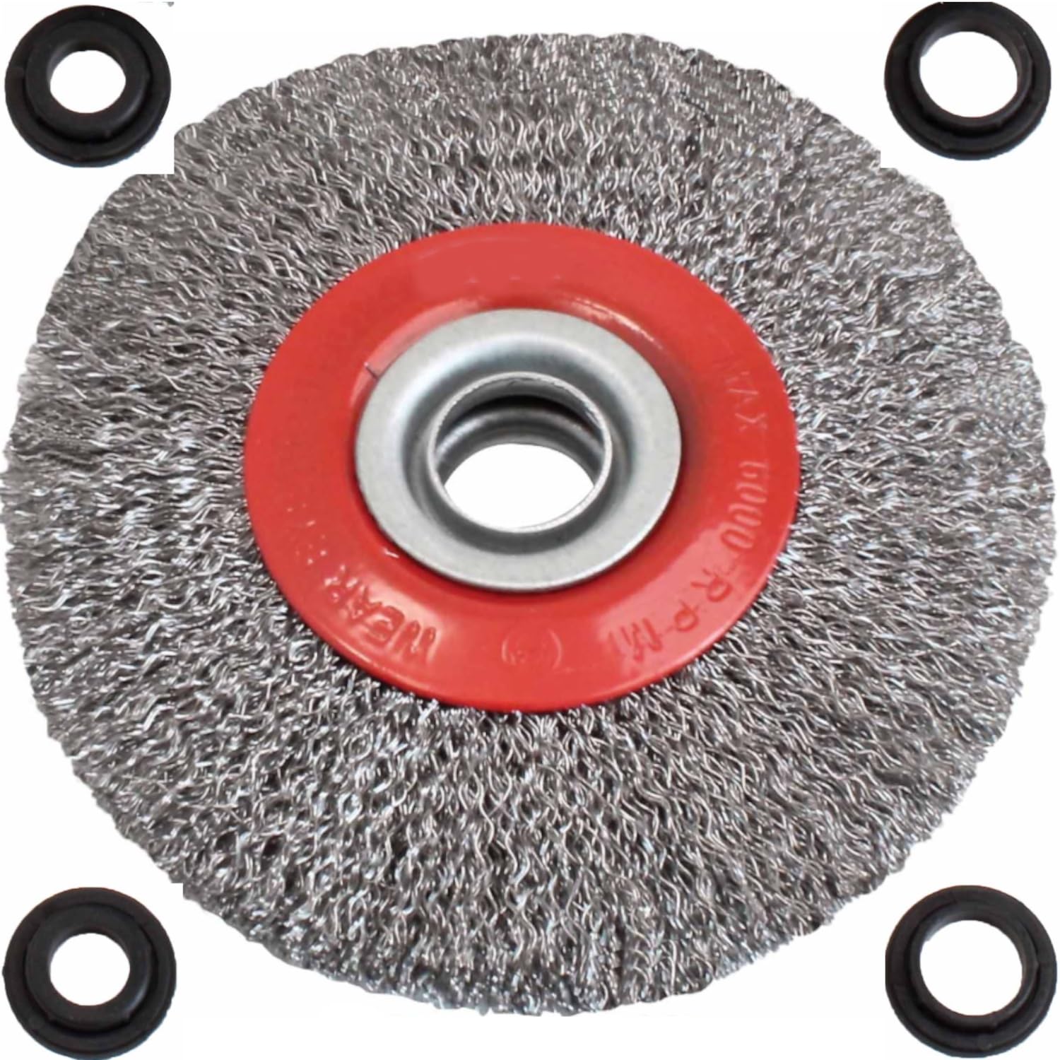 Cepillo de Alambre para Esmeriladora de Banco 125 mm – Cepillo Circular Púas de Acero 0,3 mm para Amoladora de Banco – Limpieza de Óxido, Pintura y Soldadura – Herramienta Taller Metal y Mecánica