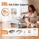2PACK Boîtes à litière en acier inoxydable, XL Grand boîte à litter en métal avec liseré haut côté, sans litter pan Odor Inclure Scoop Nettoyage facile Kitty anti-rayure Boîte à chat anti-séquestre, non-sticky
