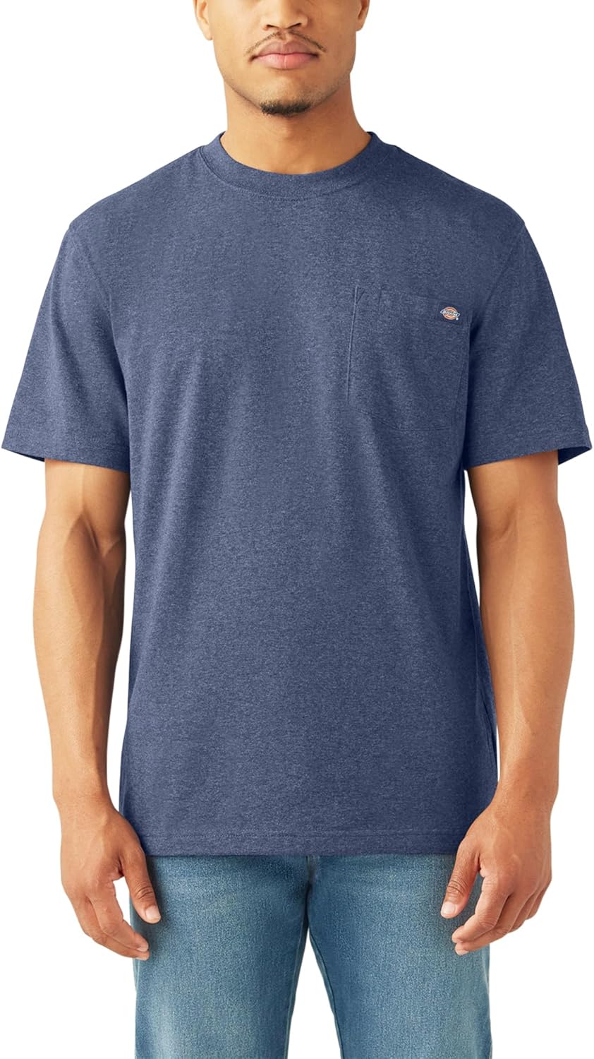 Dickies Mens S/S Heavyweight Heathered Pocket TEE, Sphagnum Heather, XT