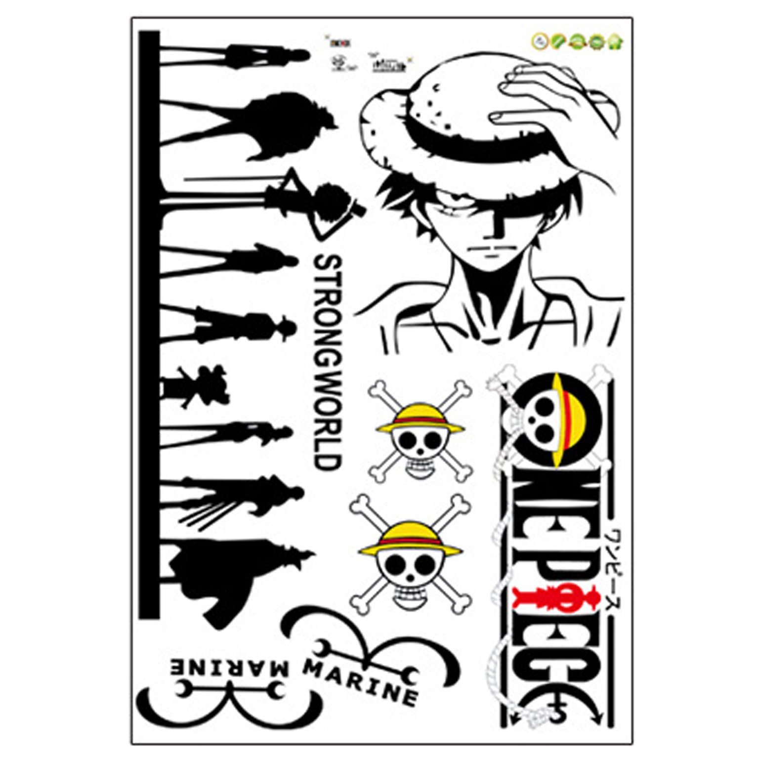 Papapanda - Adesivo Murale One Piece Anime Ace (circa 50x70 Cm) - Per Pareti, Auto, Vetro E Superfici Lisce