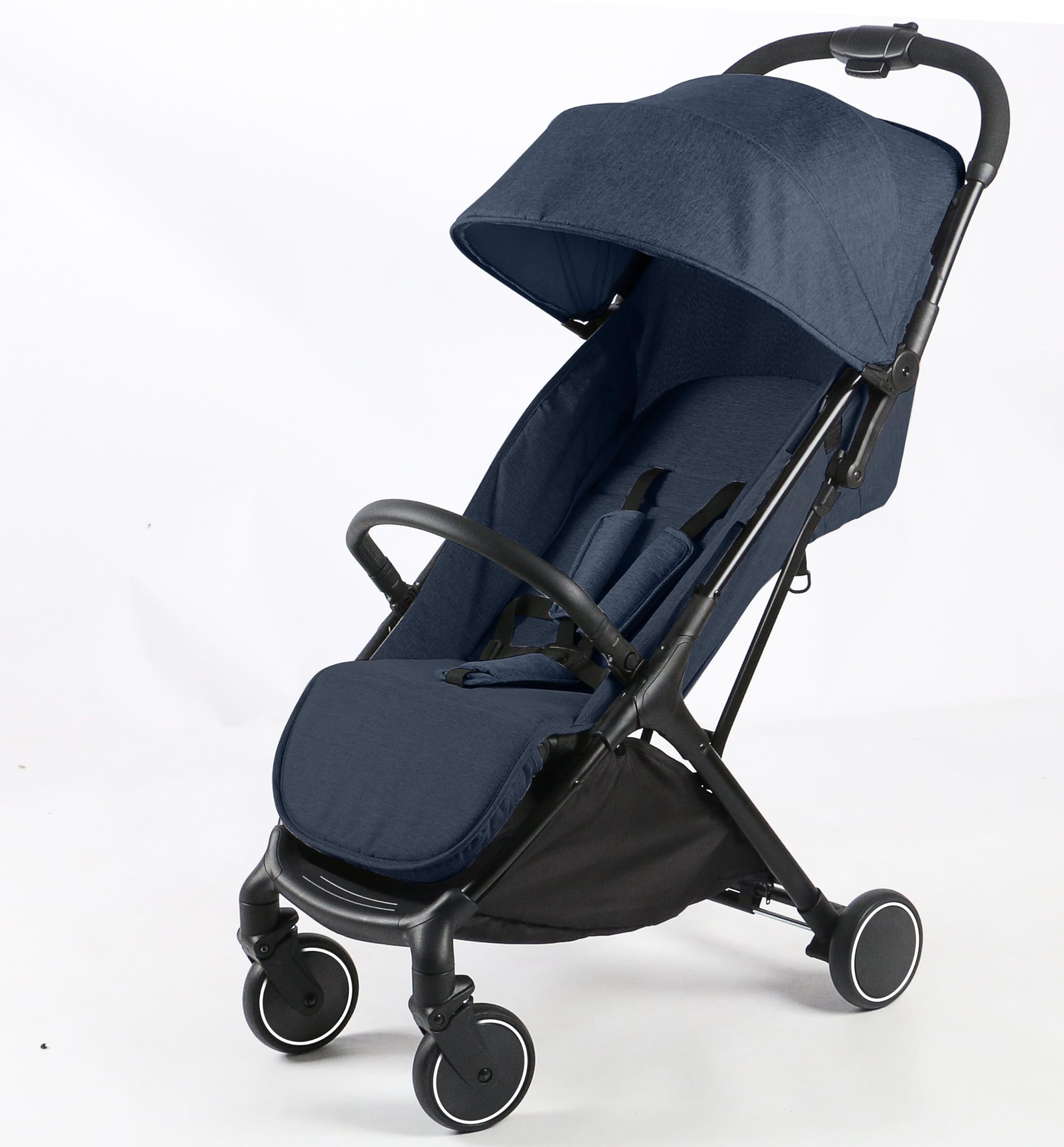 RELAX4LIFE Passeggino Leggero, per Bambini 0-3 Anni, Pieghevole, con Tettuccio Apribile, Ruota Universale con Freno, Cintura di Sicurezza, Cestino Portaoggetti, Portata di 15 kg (Blu)