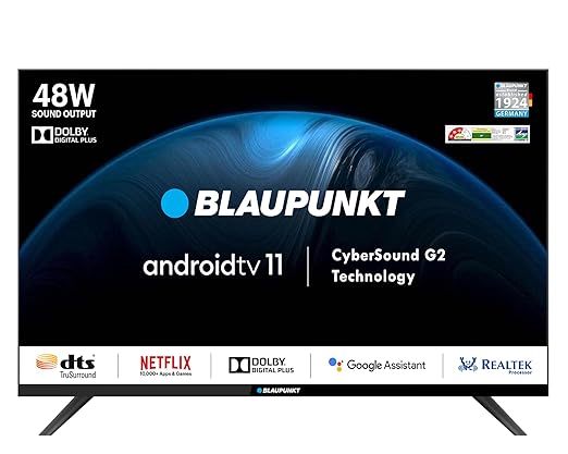 Blaupunkt 101 cm (40 inches) Cyber Sound G2 Series Full HD LED Google TV 40CSG7112 (Black)