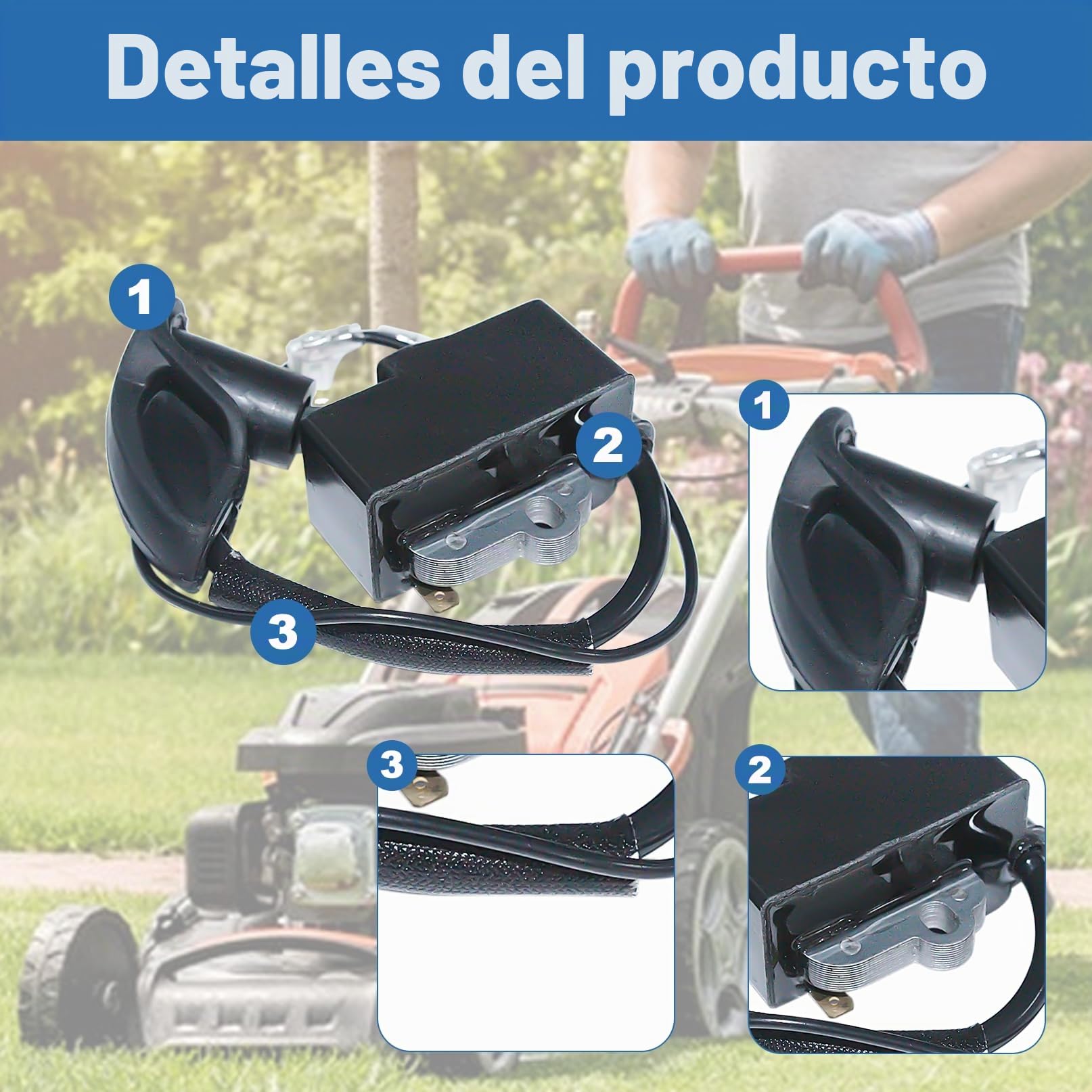 Bobina de encendido para Stihl BR600 BR550 BR500 BR700 Soplador de hojas con filtro de gasolina Bujía 42824001310