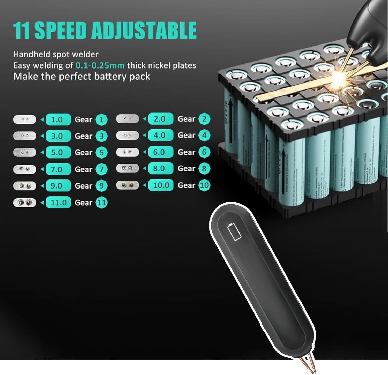 Portable Spots Welder Manual Automatic Modes 11 Adjustable Setting Built In Temperature Control For Craft Projects Outdoor Welding Equipment