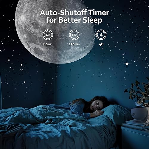 Miniatura 4 de Proyector de galaxia, proyector de estrellas, planetario para el hogar, techo, cielo estrellado, luz nocturna con 3 toboganes de vidrio HD,