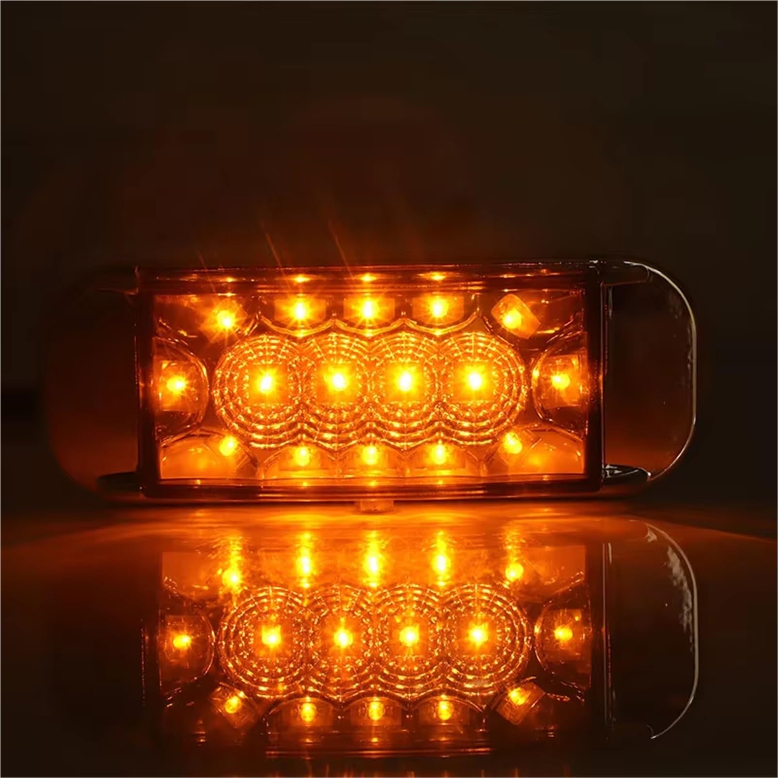 Genérico Intermitente coche Luz LED De Posición Lateral Camión Lámpara 12V Y 24V Indicador Freno Luces Señal Giro Impermeables Para Furgoneta Indicador de dirección(10pcs Yellow Light)