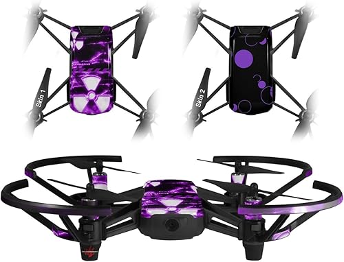 Skin Decal Wrap 2 Pack para DJI Ryze Tello Drone Radioactive Purple Drone No Incluido