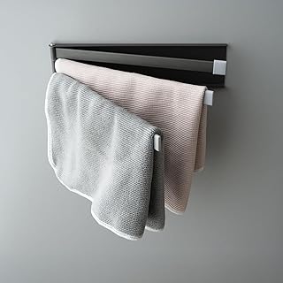 【天通ライト】ふきん掛け マグネット 薄型 収納 布巾掛け キッチン タオル掛け ふきん 3連 ふきん干し 左右兼用 可動式 落下防止 キッチンクロス タオルハンガー コンパクト 乾燥 スリム おしゃれ passo-tlhg-gy