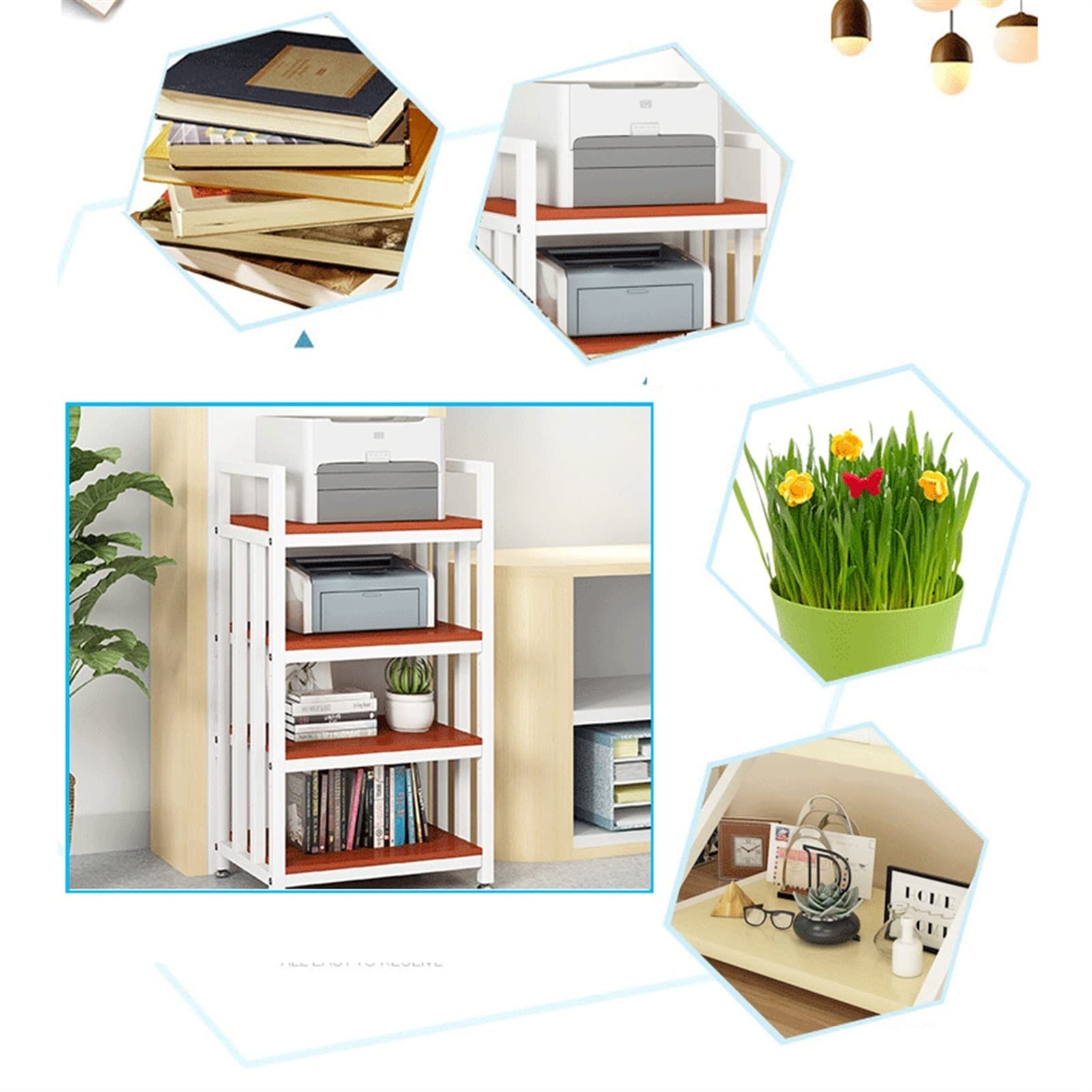 Supporto da Scrivania per Monitor Stampante Stampante a 4 strati a 4 strati Piano a soffitto Stampante for Duty Duty Shelf Shelf Office Parete Fax Macchina Stand File Rack Home Cucina Supporto per Sta