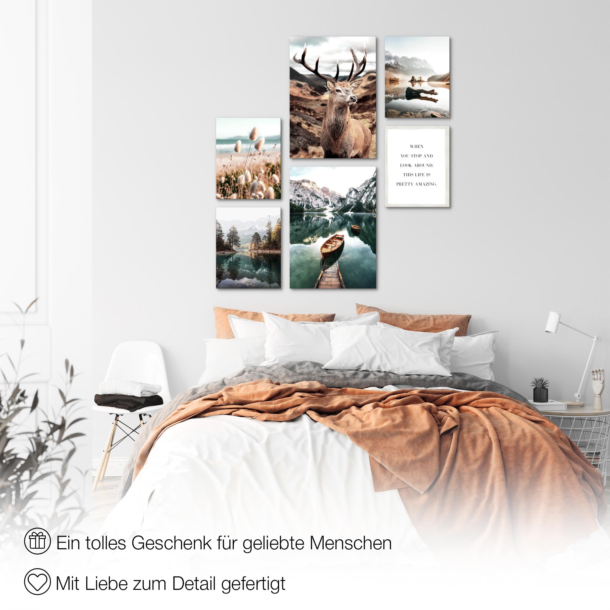 Novart Schilderijen Landschap Gras - VOLLEDIG KLAAR OM OP TE HANGEN - Novart Muurschilderijen - Woonkamer Slaapkamer Kantoor N003563a