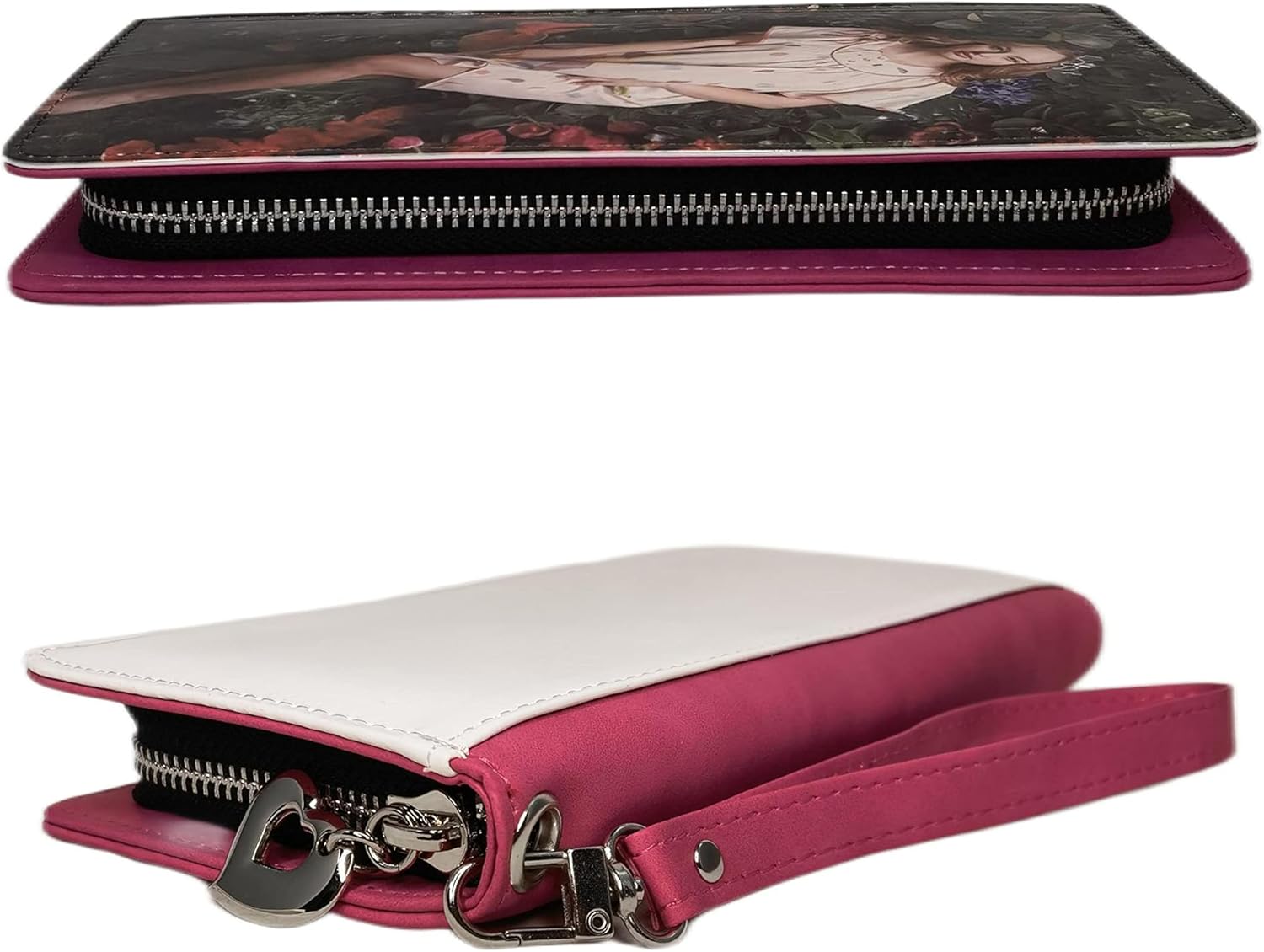 Sublimation Wallet Women's Zipper Card Holder Storage Bag Women's Travel Clutch Wristband DIY Craft (Red) - Image 3