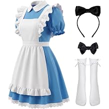 Halloween Costumes for Girls Teen Girl Cosplay Costumes Dress Apron Set