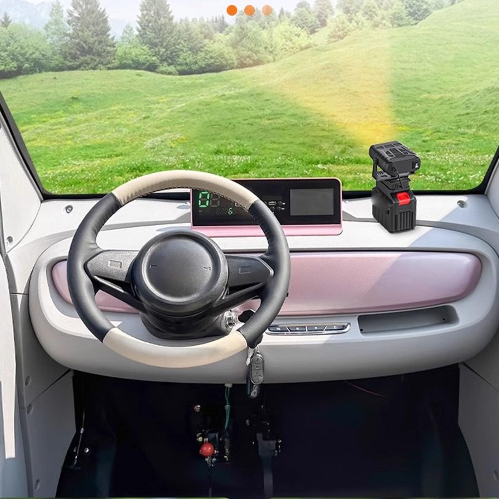 Jiawu Chauffage de Voiture sans Fil Compact et Efficace, Dégivreur de Chauffage Rapide pour Une Vision Claire, adapté aux Conducteurs et aux Aventures en Plein Air