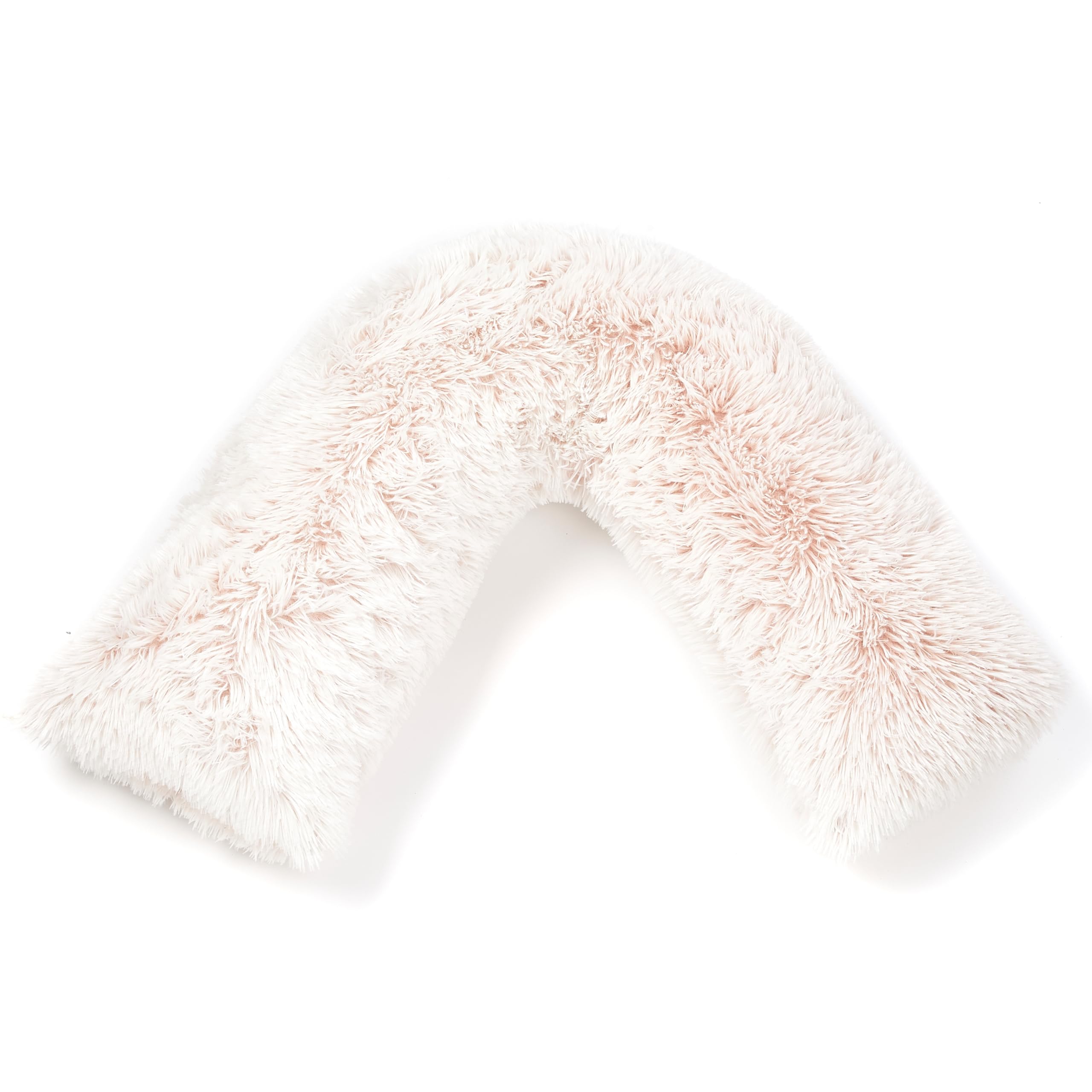 Downland Long Hair Pink Huggleland Long Haired V Shape Pillow – Soft Fleece Orthopaedic V Pillow, Fluffy V Pillows For Back, Neck, Maternity, Pregnancy, Nursing & Reading – 80X80cm V Shaped Cushion, Pink