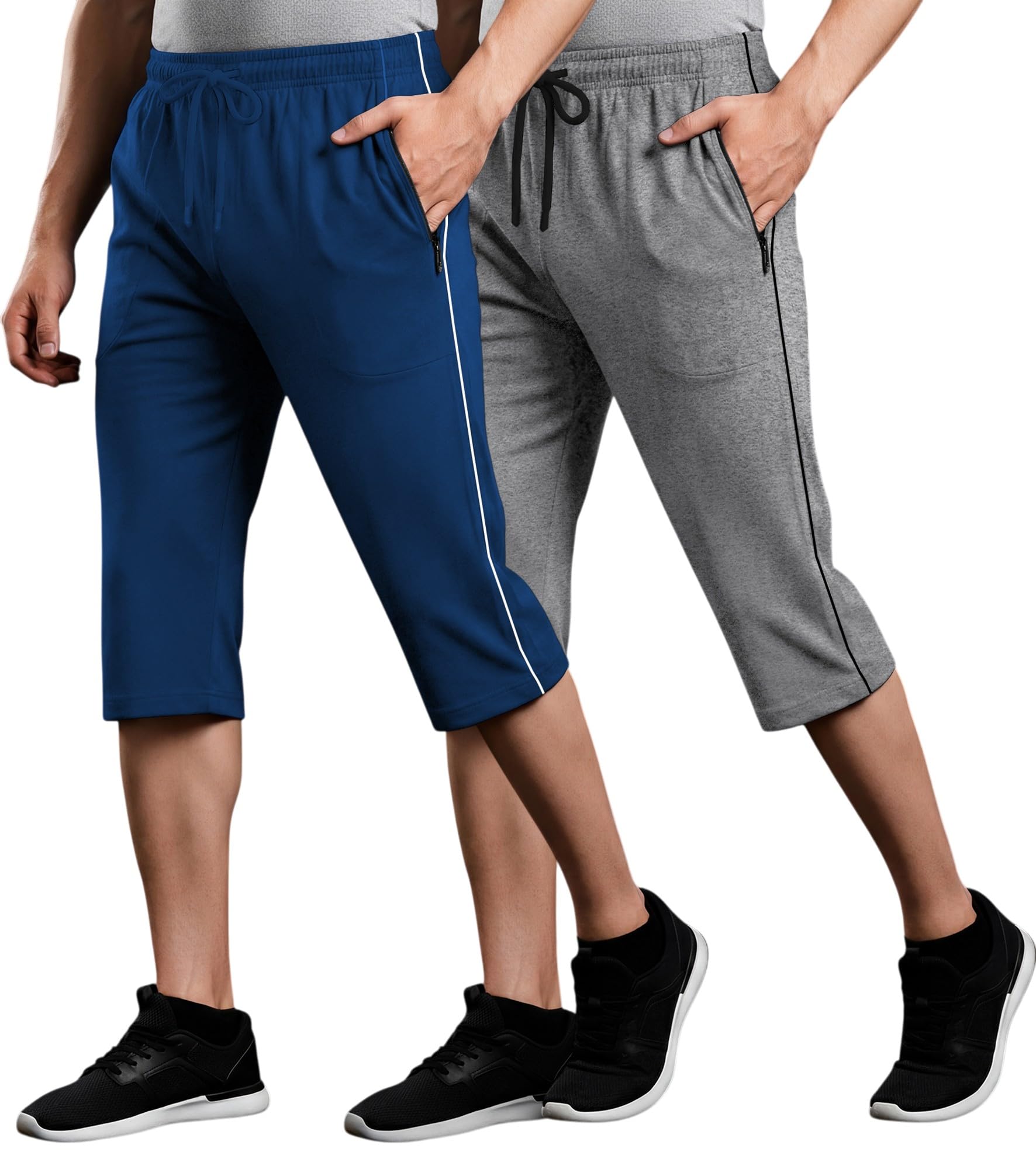 feel track Men's Regular Fit Three Fourth Capri (Pack of 2)-picture-55