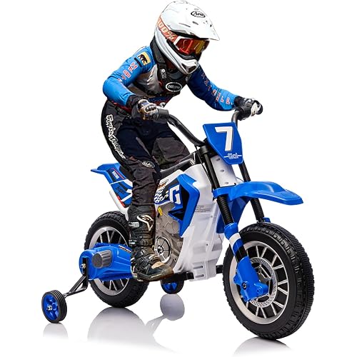 JOYLDIAS Kids Motorcycle, 12V7AH Ride On Motorcycle for Kids, Blue