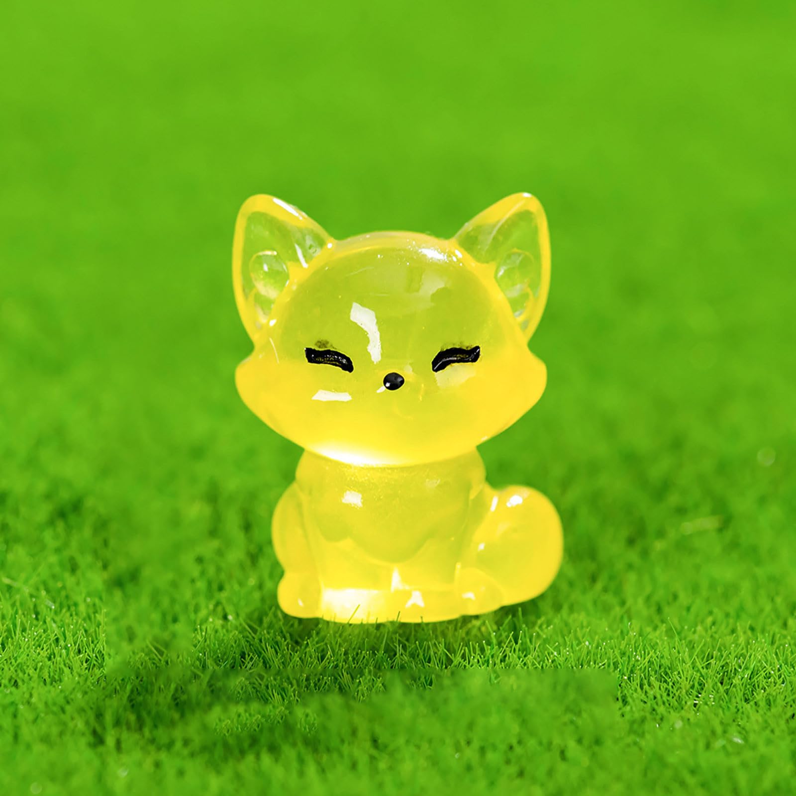 24 Mini Volpi In Resina Luminose Al Buio – Multicolore 2,5 Cm – Decorazioni Per Casa Delle Bambole, Giardino, Acquario