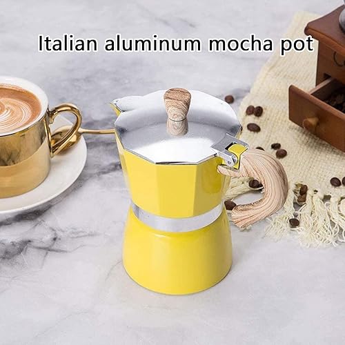 Miniatura 2 de Olla italiana de moca, olla de café expreso, 36 tazas, mango de madera, olla de café expreso, diseño fácil de limpiar para uso en el hogar y