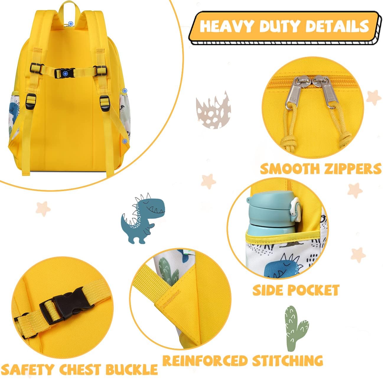 VASCHY Children's Backpack, School Bag, Boy, Girl, Kindergarten, 2-5 Years - Image 5