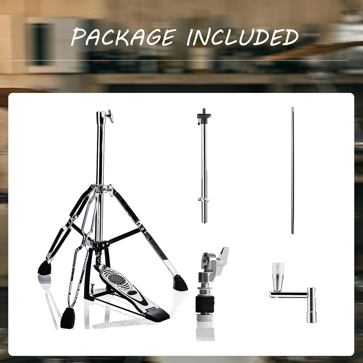 Hi Hat Stand, 1" Pipe Diameter High Hat Stand with Double Braced