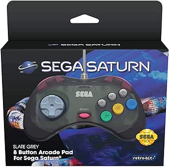 SEGA Saturn manette filaire 8 boutons - gris