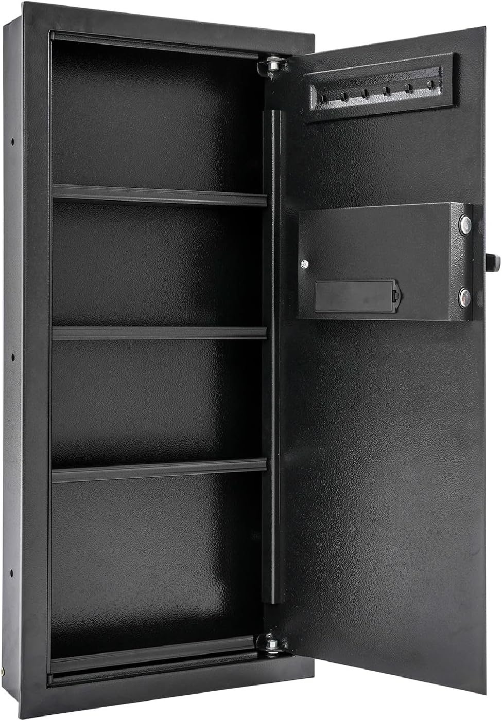 Hidden Wall Safe 31.5" Tall Wall-mounted Safe with Keys, Electronic Keypad and handle, security safe for Money, Jewelry, Passport, Document-Battery-Powered