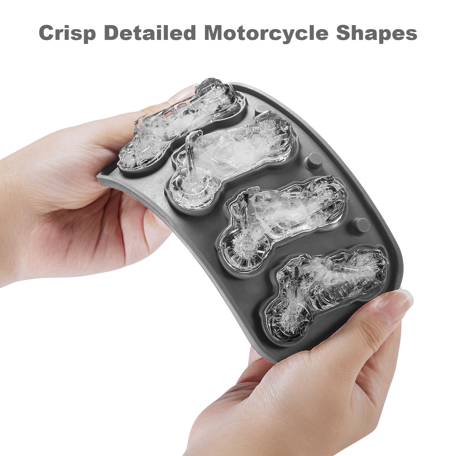 Nax Caki Bandeja de cubitos de hielo 3D para motocicleta, molde grande de silicona con formas divertidas para whisky, cócteles, bourbon, regalos de motocicleta para hombres, regalos de calcetín de